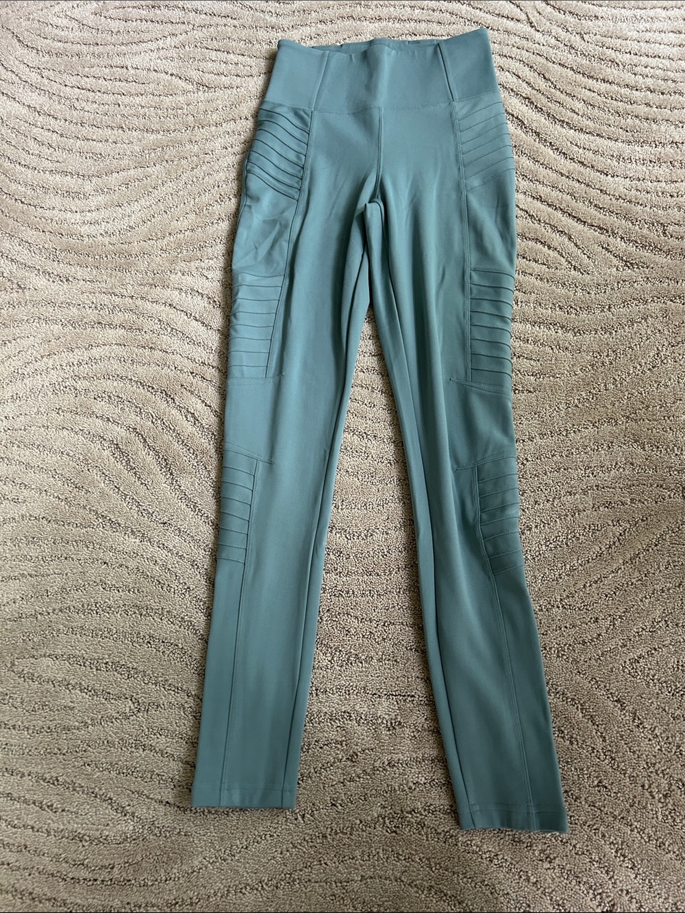 Athleta Ribbed Panel High-Waist Leggings - Sage Blue